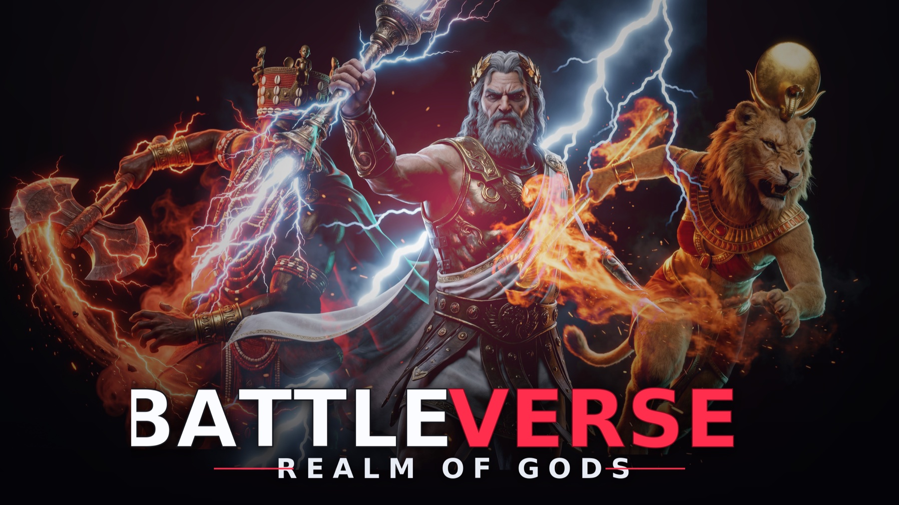 BATTLEVERSE: Realm of Gods — Zeus, Sango and Sekhmet clash